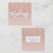 Makeup kunstenaar elegant typografie blauw roos go vierkante visitekaartje (Voorkant / Achterkant)