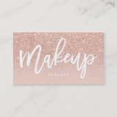 Makeup kunstenaar elegant typografie blauw roos go visitekaartje (Voorkant)