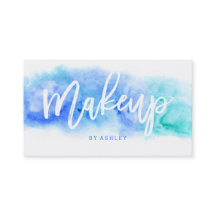Makeup kunstenaar elegant typografie blauwe waterv