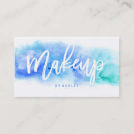 Makeup kunstenaar elegant typografie blauwe waterv visitekaartje