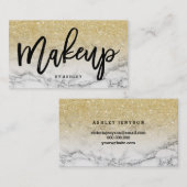 Makeup kunstenaar elegant typografie goud ombre ma visitekaartje (Voorkant / Achterkant)