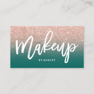 Makeup kunstenaar elegant typografie groen roos go visitekaartje