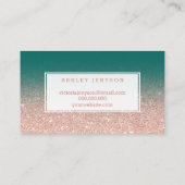 Makeup kunstenaar elegant typografie groen roos go visitekaartje (Achterkant)