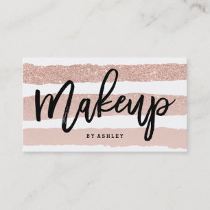 Makeup kunstenaar elegante typografie roos gouden visitekaartje