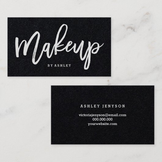 Makeup kunstenaar elegante typografie visitekaartje (Voorkant / Achterkant)