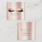 Makeup kunstenaar Eyebrow Eye Lash Glitter Pink Ro Vierkante Visitekaartje (Voorkant / Achterkant)