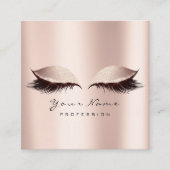 Makeup kunstenaar Eyebrow Eye Lash Glitter Pink Ro Vierkante Visitekaartje (Voorkant)
