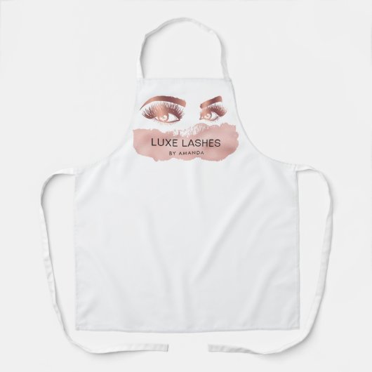 Makeup kunstenaar Eyebrows Lashes Glitter Roos Gol Schort (Voorkant)