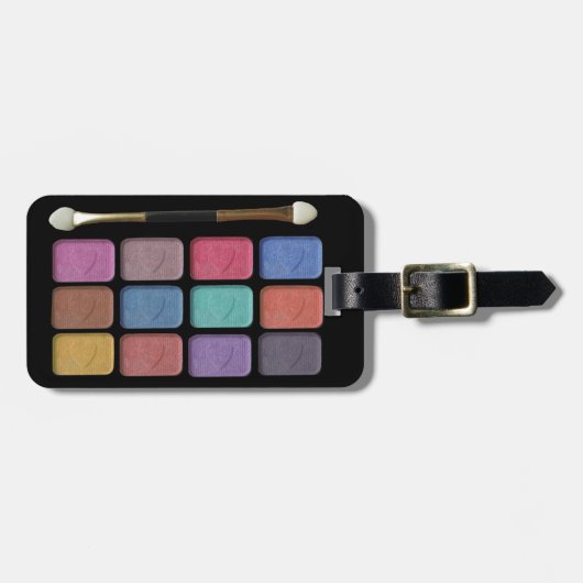 Makeup kunstenaar eyeshadows palet digitaal design bagagelabel (Voorkant horizontaal)