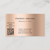 Makeup kunstenaar foto schoonheid QR code Visitekaartje (Achterkant)