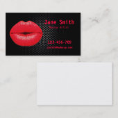 Makeup kunstenaar glamoureus punk 80 jaar rood en  visitekaartje (Voorkant / Achterkant)
