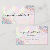 Makeup kunstenaar Glitter Holographic Glitter Mode Visitekaartje (Voorkant / Achterkant)