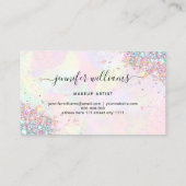 Makeup kunstenaar Glitter Holographic Glitter Mode Visitekaartje (Achterkant)