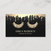 Makeup kunstenaar Gold Eyelash Salon Trendy Drives Visitekaartje (Voorkant)