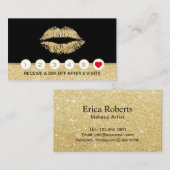 Makeup kunstenaar Gold Glitter verlicht de salon L Klantenkaartje (Voorkant / Achterkant)