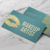 Makeup kunstenaar Gold Lips Modern Turquoise Visitekaartje