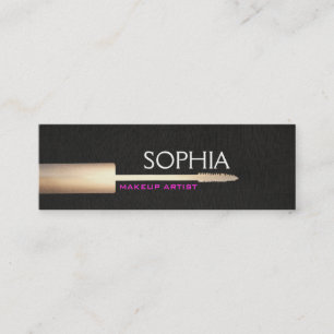 Makeup kunstenaar Gold Mascara op Faux Black Linen Mini Visitekaartje