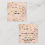 Makeup kunstenaar Gold Polka Dots geborsteld metaa Vierkante Visitekaartje (Voorkant / Achterkant)