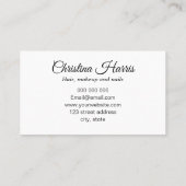 Makeup kunstenaar, haarstylist/salon visitekaartje (Achterkant)