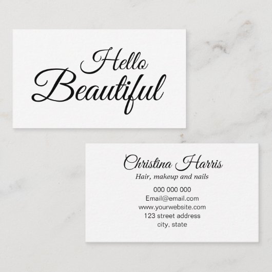 Makeup kunstenaar, haarstylist/salon visitekaartje (Voorkant / Achterkant)