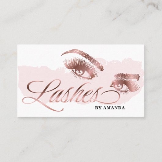 Makeup kunstenaar Lash Eyebrow Lashes Marble Roos  Visitekaartje (Voorkant)