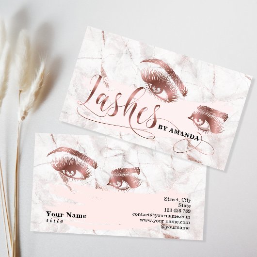 Makeup kunstenaar Lash Eyebrow Lashes Marble Roos  Visitekaartje