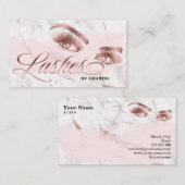 Makeup kunstenaar Lash Eyebrow Lashes Marble Roos  Visitekaartje (Voorkant / Achterkant)