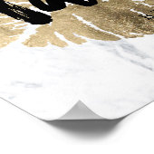 Makeup kunstenaar lippen kic gold typografie marme poster (Hoek)