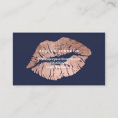 Makeup kunstenaar lippen roos gouden typografie bl visitekaartje (Achterkant)