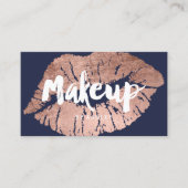 Makeup kunstenaar lippen roos gouden typografie bl visitekaartje (Voorkant)