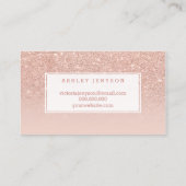 Makeup kunstenaar lippen typografie blauw roos gou visitekaartje (Achterkant)