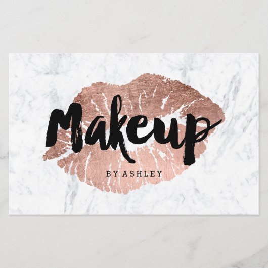 Makeup kunstenaar lips roos gouden marteling flyer (Voorkant)
