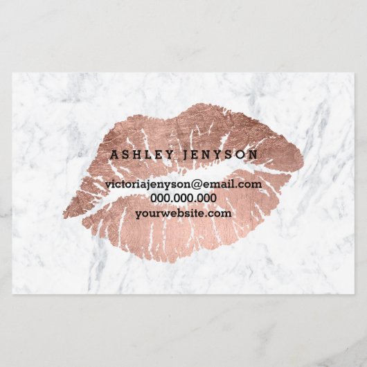 Makeup kunstenaar lips roos gouden marteling flyer (Achterkant)