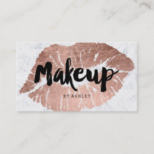 Makeup kunstenaar lips roos gouden marteling visitekaartje
