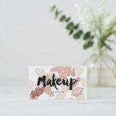 Makeup kunstenaar lips roos gouden script pushstro visitekaartje (Staand voorkant)