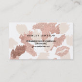 Makeup kunstenaar lips roos gouden script pushstro visitekaartje (Achterkant)