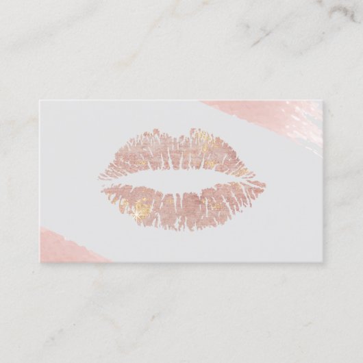 Makeup kunstenaar modern Roos Gold Lips Beauty Sal Visitekaartje (Voorkant)