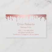 Makeup kunstenaar modern Roos Gold Lips Beauty Sal Visitekaartje (Achterkant)