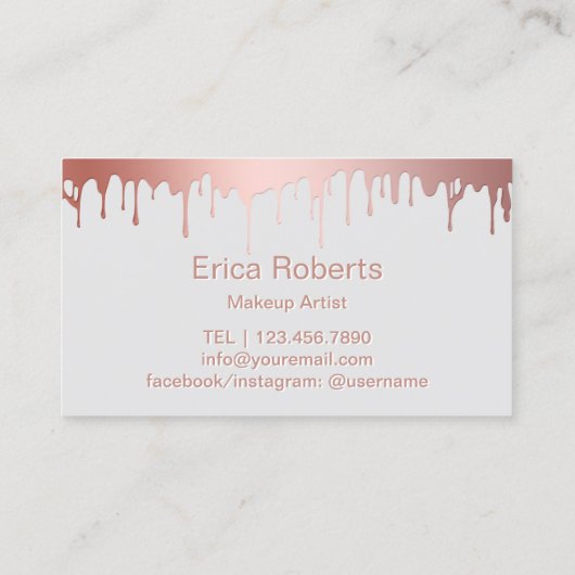 Makeup kunstenaar modern Roos Gold Lips Beauty Sal Visitekaartje (Achterkant)