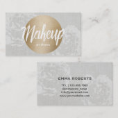 Makeup kunstenaar moderne goudcirkel elaar elastis visitekaartje (Voorkant / Achterkant)