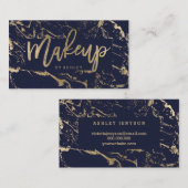 Makeup kunstenaar moderne goudtipografie marmerman visitekaartje (Voorkant / Achterkant)