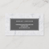 Makeup kunstenaar moderne grijze typografie marmer visitekaartje (Achterkant)
