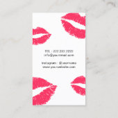 Makeup kunstenaar moderne rode lips elegant schoon visitekaartje (Achterkant)