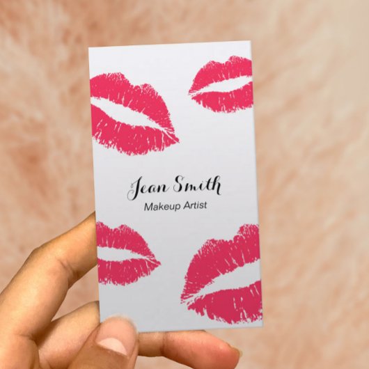 Makeup kunstenaar moderne rode lips elegant schoon visitekaartje