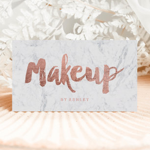 Makeup kunstenaar moderne roos gouden tipografie visitekaartje