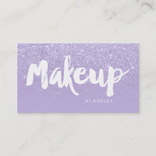 Makeup kunstenaar moderne typografie lavender paar visitekaartje (Voorkant)