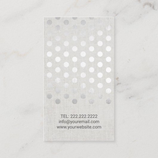 Makeup kunstenaar moderne zilver poka Dots faux Li Visitekaartje (Achterkant)