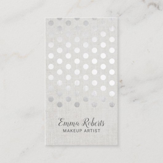 Makeup kunstenaar moderne zilver poka Dots faux Li Visitekaartje (Voorkant)