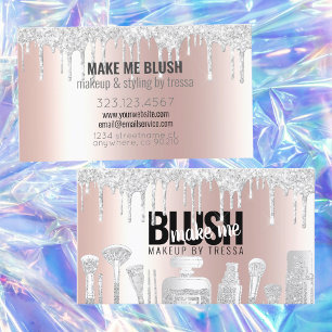 Makeup kunstenaar Platinum Glitter druist Metaalro Visitekaartje