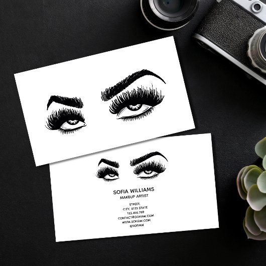 Makeup kunstenaar Roll Eye Beauty Salon Lash Exten Visitekaartje